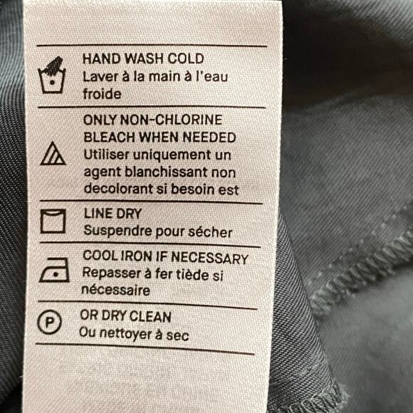 Vince Rib Trim Woven Top Womens S Oversized Boxy Lagenlook Chic Minimalist Grey - Picture 15 of 16